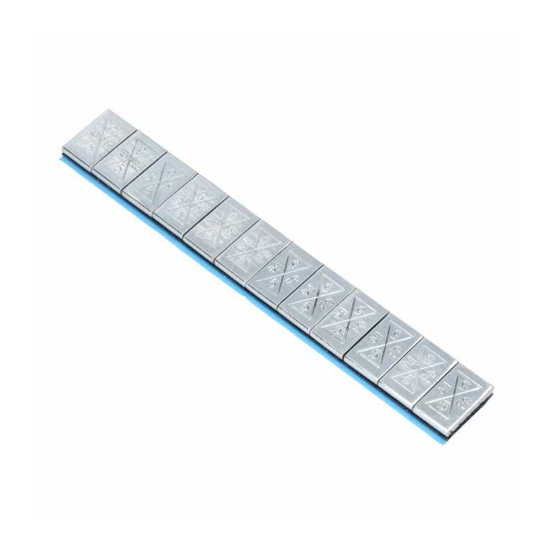 Masses autocollantes acier zingué 100 barrettes de 12x5g (6Kg) Masses autocollantes acier zingué 100 barrettes de 12x5g (6Kg)