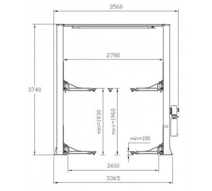 2-Column 4-Ton Lift with High Link