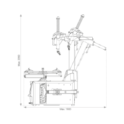 Démonte pneus automatique 11'' à 26'' + 3ème bras