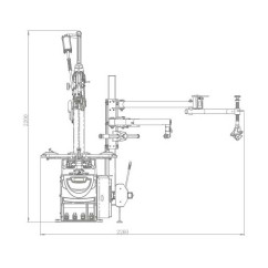 Smontagomme CVT automatico da 11'' a 26'' + 3° braccio
