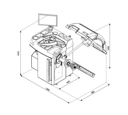 VL Automatische Auswuchtmaschine mit Sonar - Manuelles Blockieren