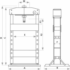 Prasa hydrauliczna 50 ton Ręczna i pneumatyczna spawana rama