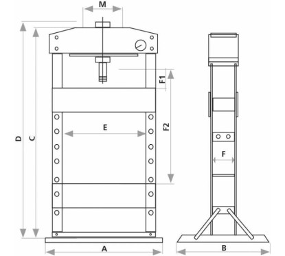 Prasa hydrauliczna 50 ton Ręczna i pneumatyczna spawana rama