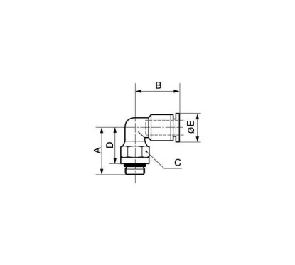 Micro Winkel 90° männlich M5 Durchmesser 4mm