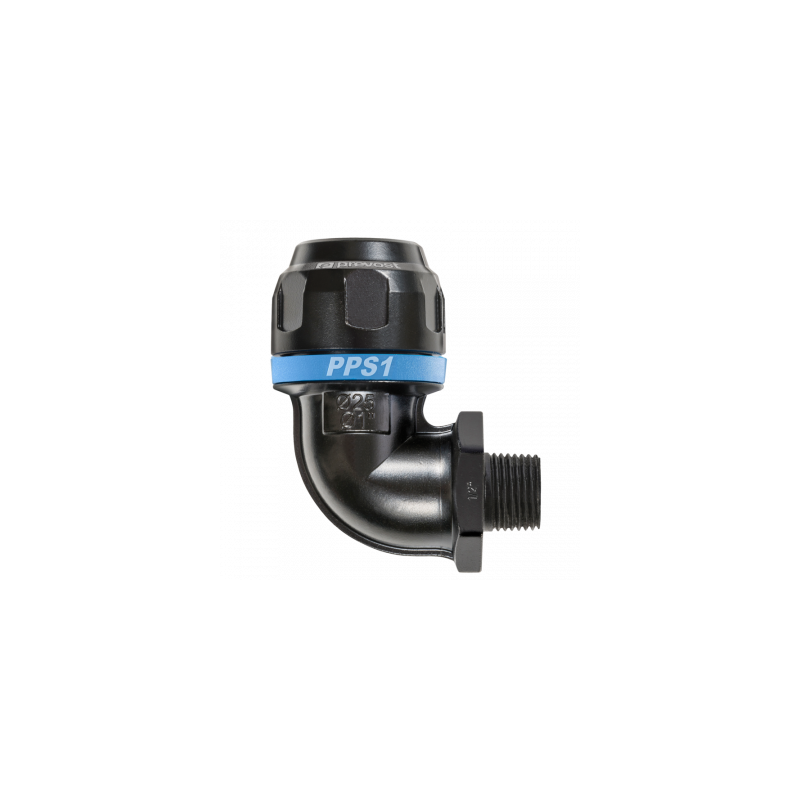 90° Gewinde mit konischem Aluminium-Außengewinde für 25-mm-Rohre