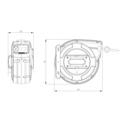 Wall-mounted electric hose reel 20 m - 3x2.5 mm²