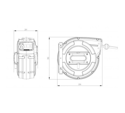 Wall-mounted electric hose reel 20 m - 3x2.5 mm²