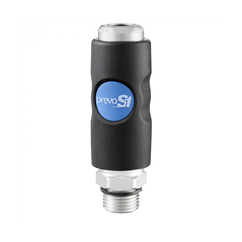 Acoplamiento rápido neumático de 11 mm - rosca macho cilíndrica de 1/2''