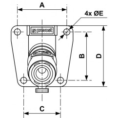 G1/2'' Wandleuchte mit Innengewinde - 1 Profilbeschlag ISO6150B 8mm