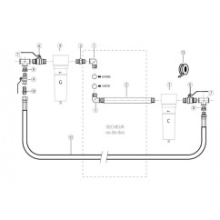Luchtdroger 20 m3/h met bypass kit en filters