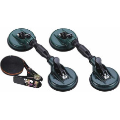 Dubbele scharnierende zuignap (2 stuks) 117mm 60kg met 5m band