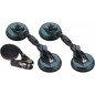 Dubbele scharnierende zuignap (2 stuks) 117mm 60kg met 5m band
