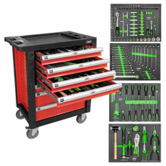JBM Trolley met 7 lades rood - 172 tools