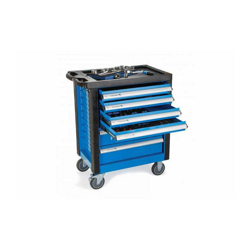 Wózek warsztatowy wyposażony w 6 szuflad i 171 narzędzi, dla optymalnego przechowywania. Najwyższa jakość. Wózek warsztatowy wyposażony w 6 szuflad i 171 narzędzi, dla optymalnego przechowywania. Najwyższa jakość.