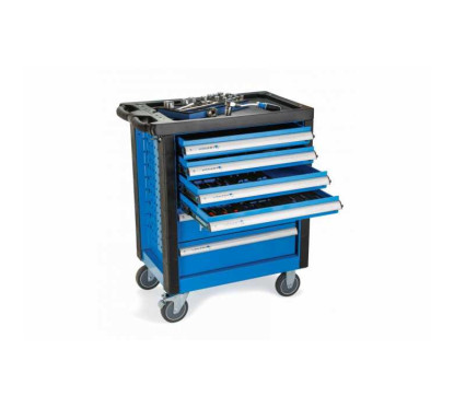 Workshop trolley equipped with 6 drawers and 171 tools, for optimal storage. Superior quality.