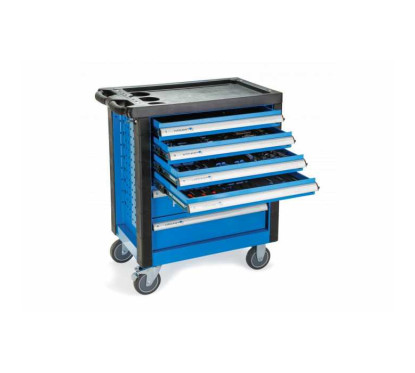 Workshop trolley equipped with 6 drawers and 171 tools, for optimal storage. Superior quality.
