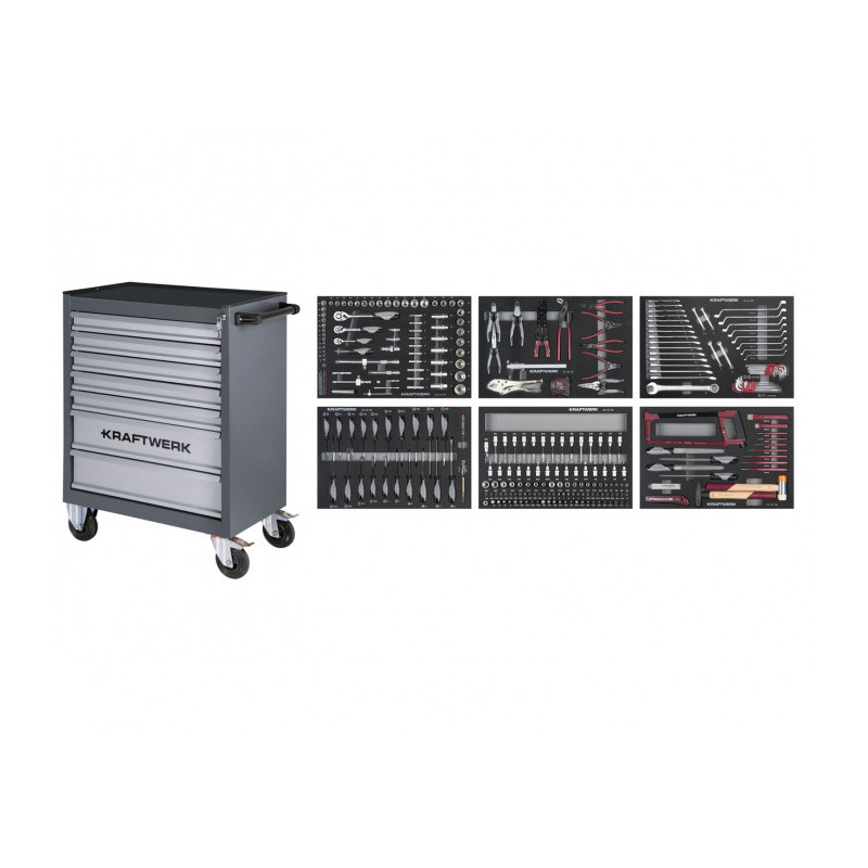Kraftwerk BT700S Werkplaats Trolley - 7 Laden - 301 Tools