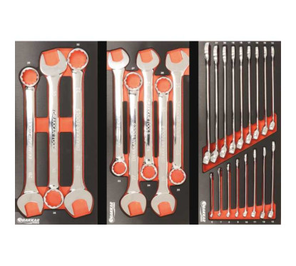 Workshop trolley with 8 drawers 263 PL tools - modules with metal finish