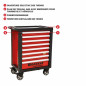 Werkplaatswagen met 8 laden 263 PL gereedschap - modules met metalen afwerking