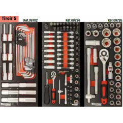 Workshop trolley with 8 drawers 263 PL tools - modules with metal finish