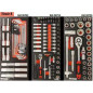 Werkplaatswagen met 8 laden 263 PL gereedschap - modules met metalen afwerking