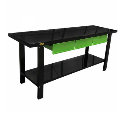 Metal workbench with 3 drawers