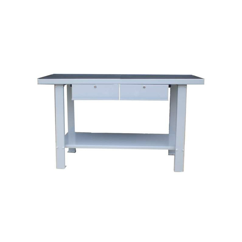 Werkbank aus Metall mit 2 Schubladen