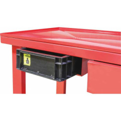 Etabli métallique 1200x640mm mobile avec récupérateur de liquide