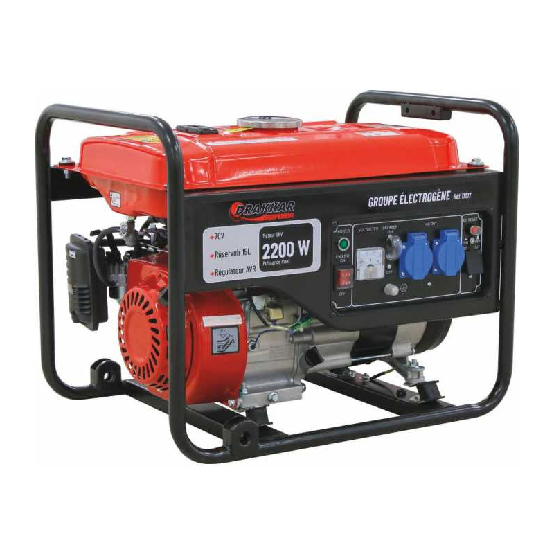 2200W 7HP petrol generator set with manual launcher