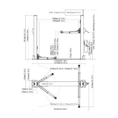 Elevador de 2 columnas de 3,5 t - Desbloqueo manual