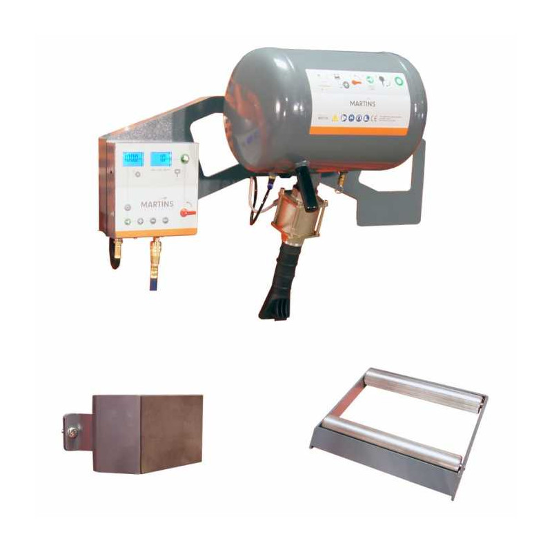 Gluing and inflation station for HGV tyres Gluing and inflation station for HGV tyres