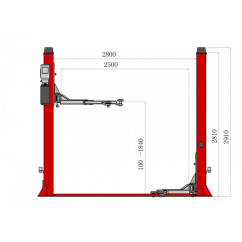 Sollevatore a 2 colonne 4t - Sblocco automatico