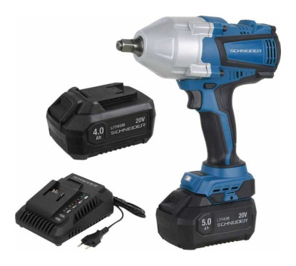 Avvitatore ad impulsi 1/2'' 20V 1000/1500Nm brushless - 2 batterie agli ioni di litio da 5A...