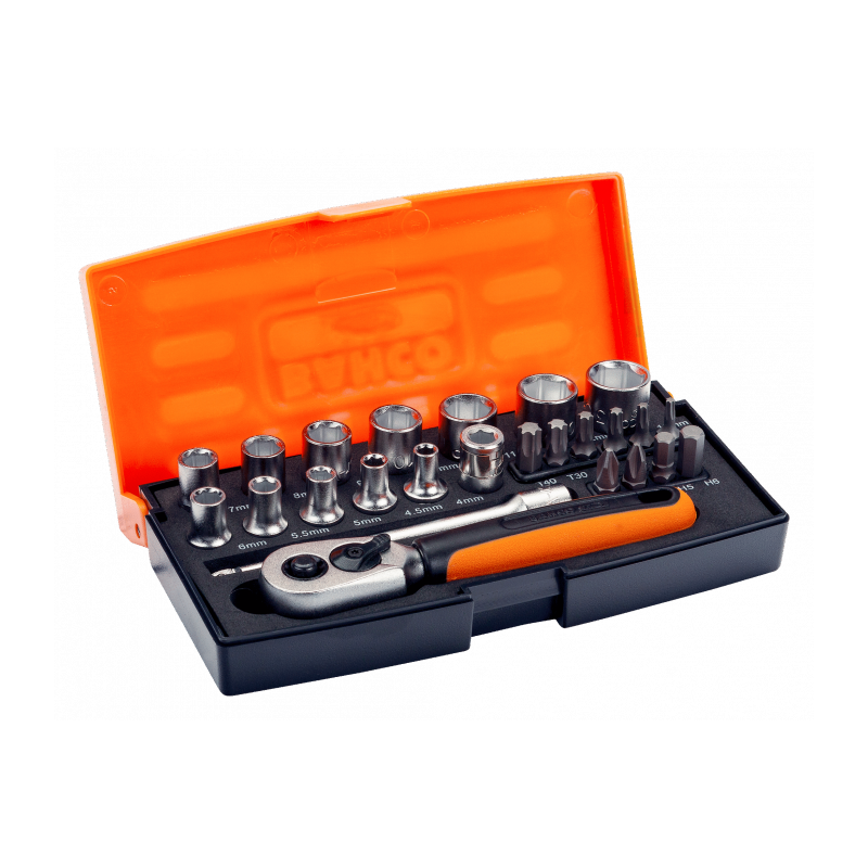 Ratelset + 6-punts doppen en schroefbits