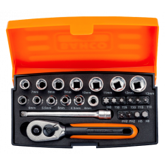 Ratelset + 6-punts doppen en schroefbits
