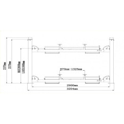 Sollevatore a 4 colonne 4T + traversa di sollevamento 3T