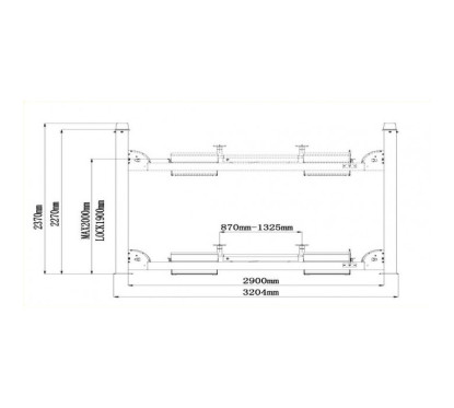 Sollevatore a 4 colonne 4T + traversa di sollevamento 3T