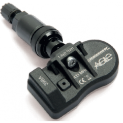 Valvola a vite nera con sensore TPMS universale 433 Mhz (x2)