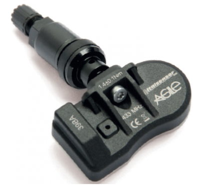 Valvola a vite nera con sensore TPMS universale 433 Mhz (x2)