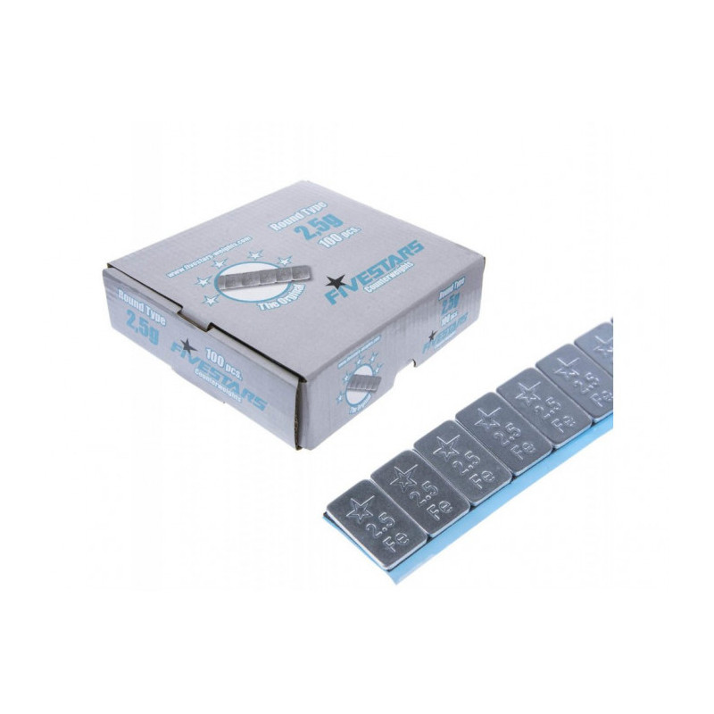 Masa adhesiva plana de 12x2,5g sin recubrimiento. Caja de 100.